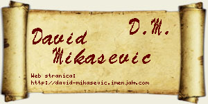 David Mikašević vizit kartica